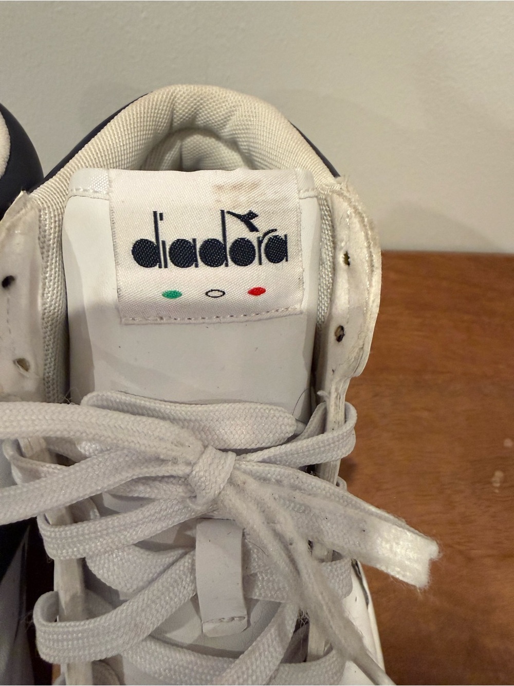 Diadora White and Black Men's High-Top Sneakers - Picture 2 of 5